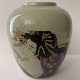 Japan polychrome vase and celadon XIX Naniwaya Okita Japan Nippon