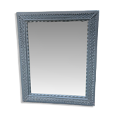Paire de grands miroirs sculptés en bois peint gris, style antique (1900s)