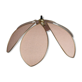 Suspension flower lamp 6 petals linen nude