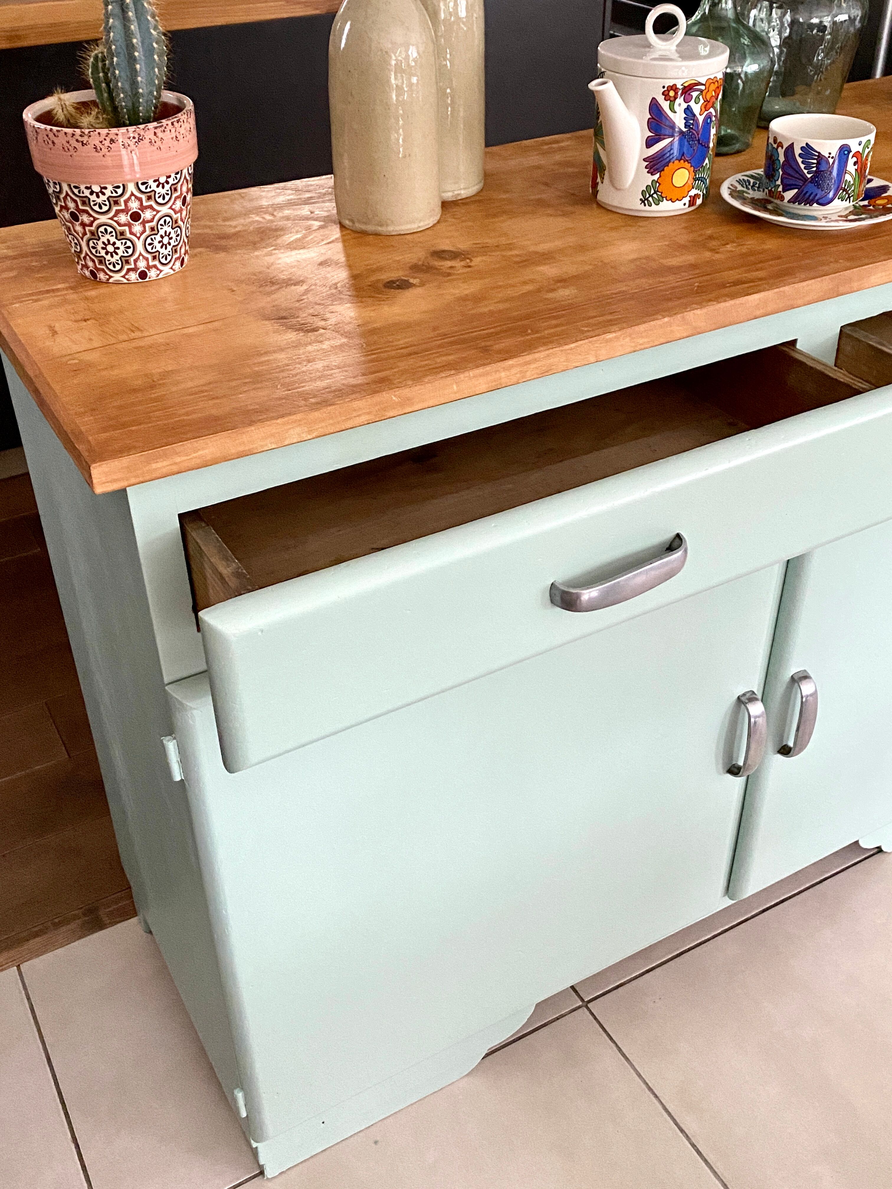 Vintage mint green buffet