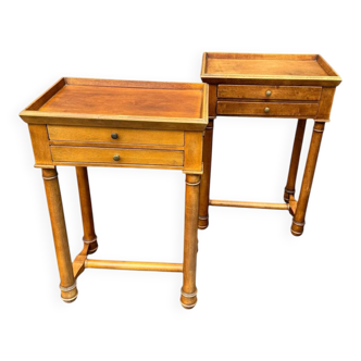 Pair of bedside tables / side tables in the neoclassical style from Troyes.