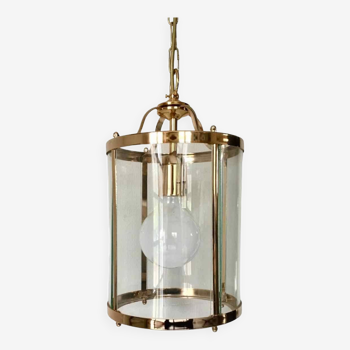 Glass and gold metal lantern pendant light