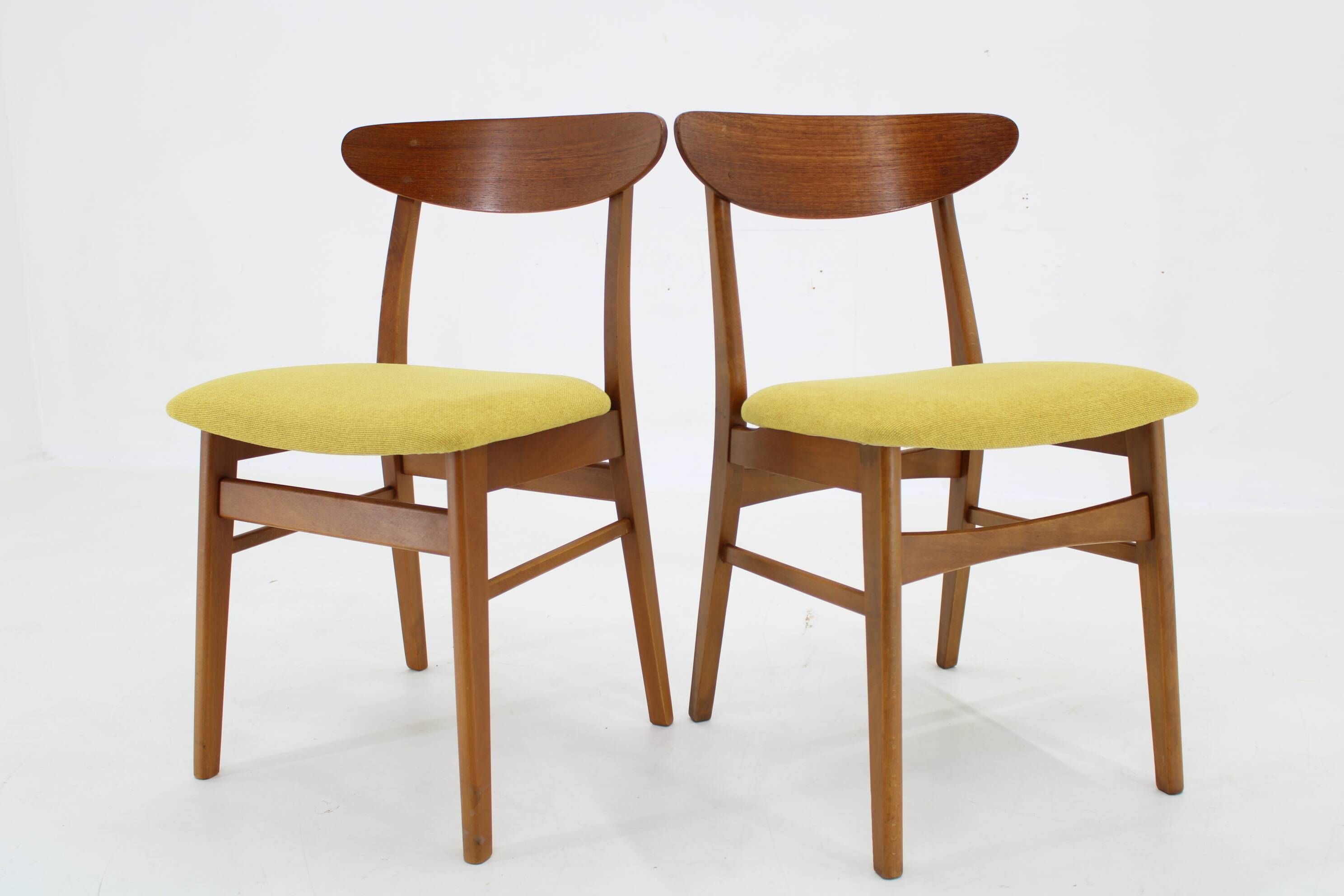 1960s Pair of Danish Teak Chairs, Restored