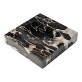 Vintage marble ashtray - black, beige, and white veined - timeless design from Italy in the 1970s - very decorative, elegant gift idea, table decoration.