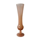 Vintage Salmon Colored Vase Opaline Style, second half 20th century