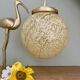 Vintage globe pendant light in yellow and gold clichy glass XXL