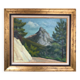 Sainte-Agnès (Alpes-Maritimes). Oil/canvas by Camille LEROY - 1905, 1995 -