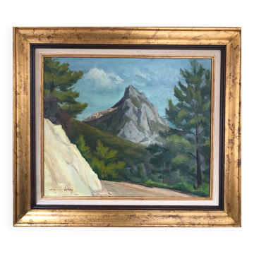 Sainte-Agnès (Alpes-Maritimes). Oil/canvas by Camille LEROY - 1905, 1995 -