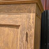 Old workshop cabinet in raw wood