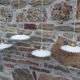 Lot de 4 suspensions en opaline blanche festonnée art Deco