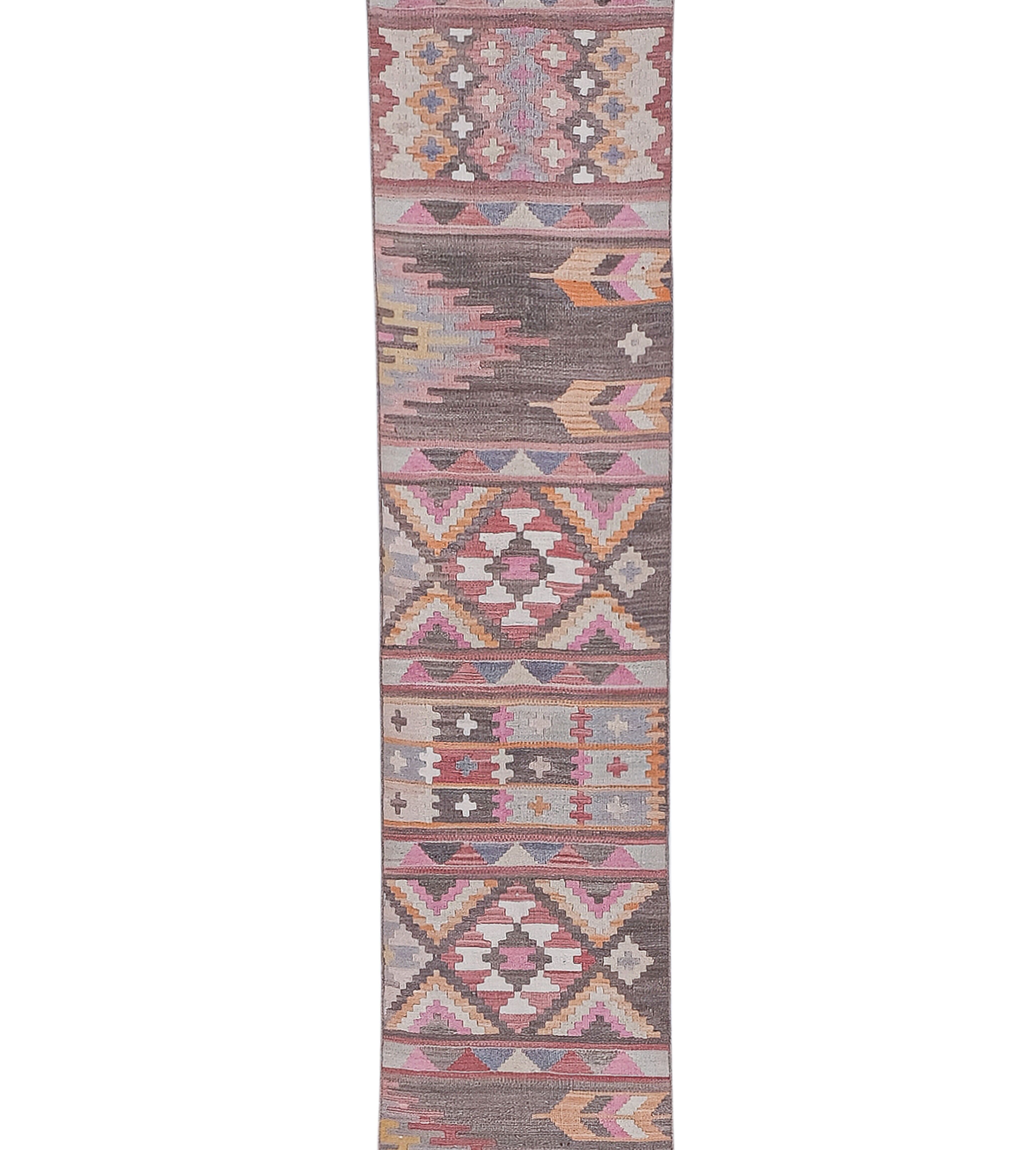 Vintage Turkish rug from Oushak, handwoven 70x710 cm