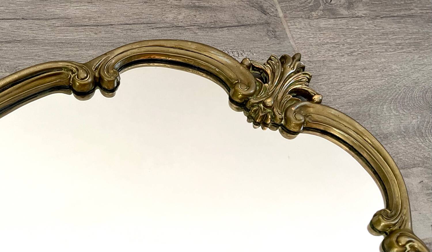 Vintage and rare gilt brass medallion/oblong/olave/rococo mirror