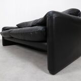 Ensemble de 2 canapés Cassina Maralunga 2,5 places - cuir noir