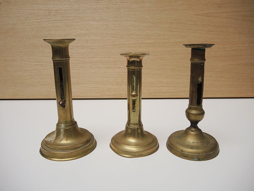 Set of 6 brass candlesticks