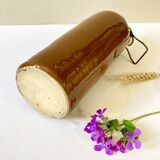 Bouteille / bouillotte en grès émaillé marron