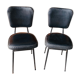 Paire de chaises skaï noir vintage