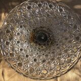 Crystal and pewter fruit bowl on foot 1930s