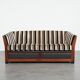 Luxury Art Deco 2.5-seater design sofa with beautiful woodwork and high-quality fabric upholstery