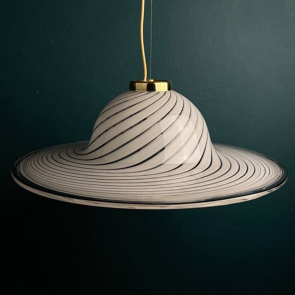 Suspension en verre Murano tourbillonnant, Italie, années 1970