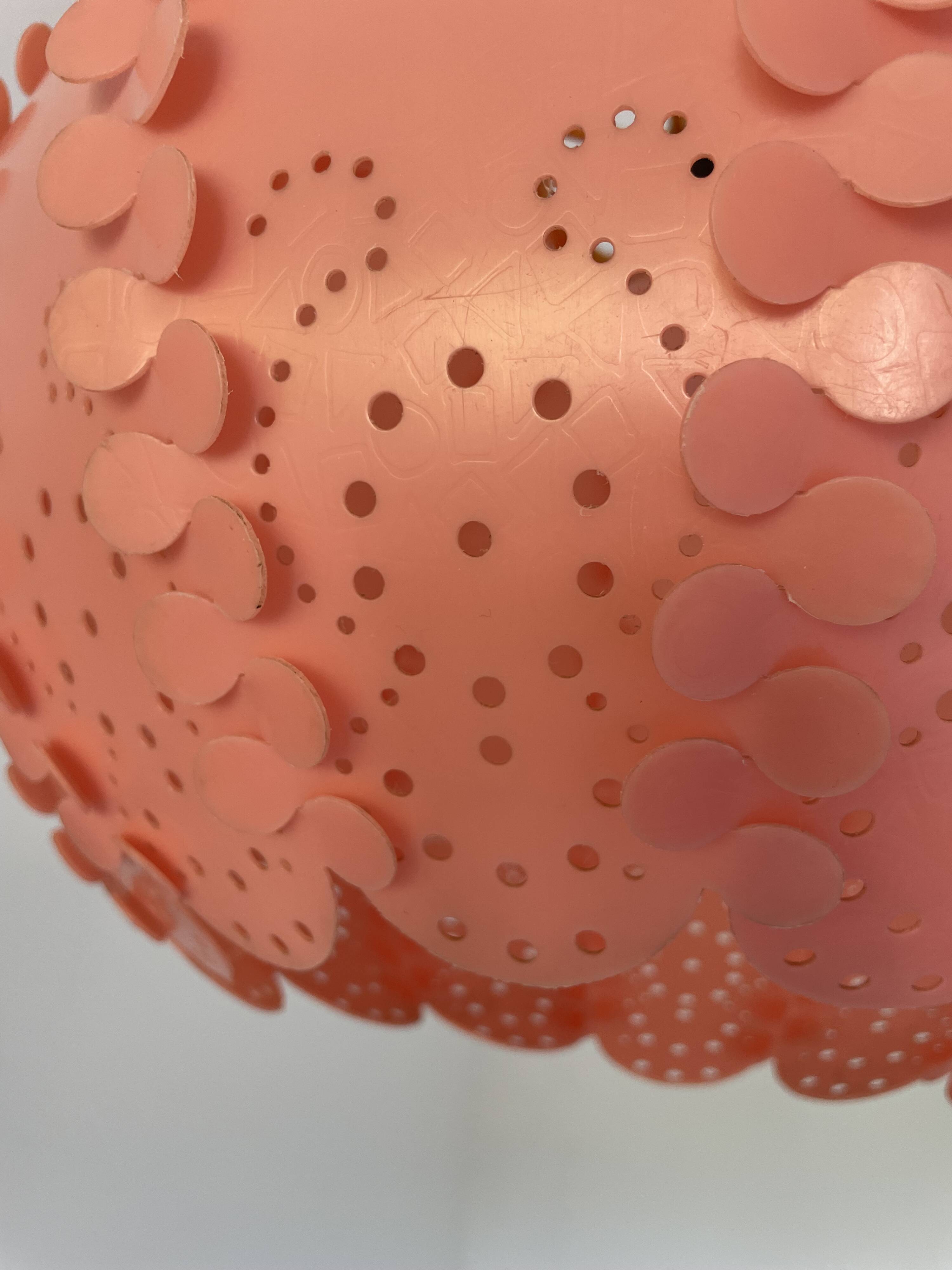 Large coral hanging pendant light Danish modern