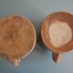 lot of 2 old rustic decorative stoneware pots