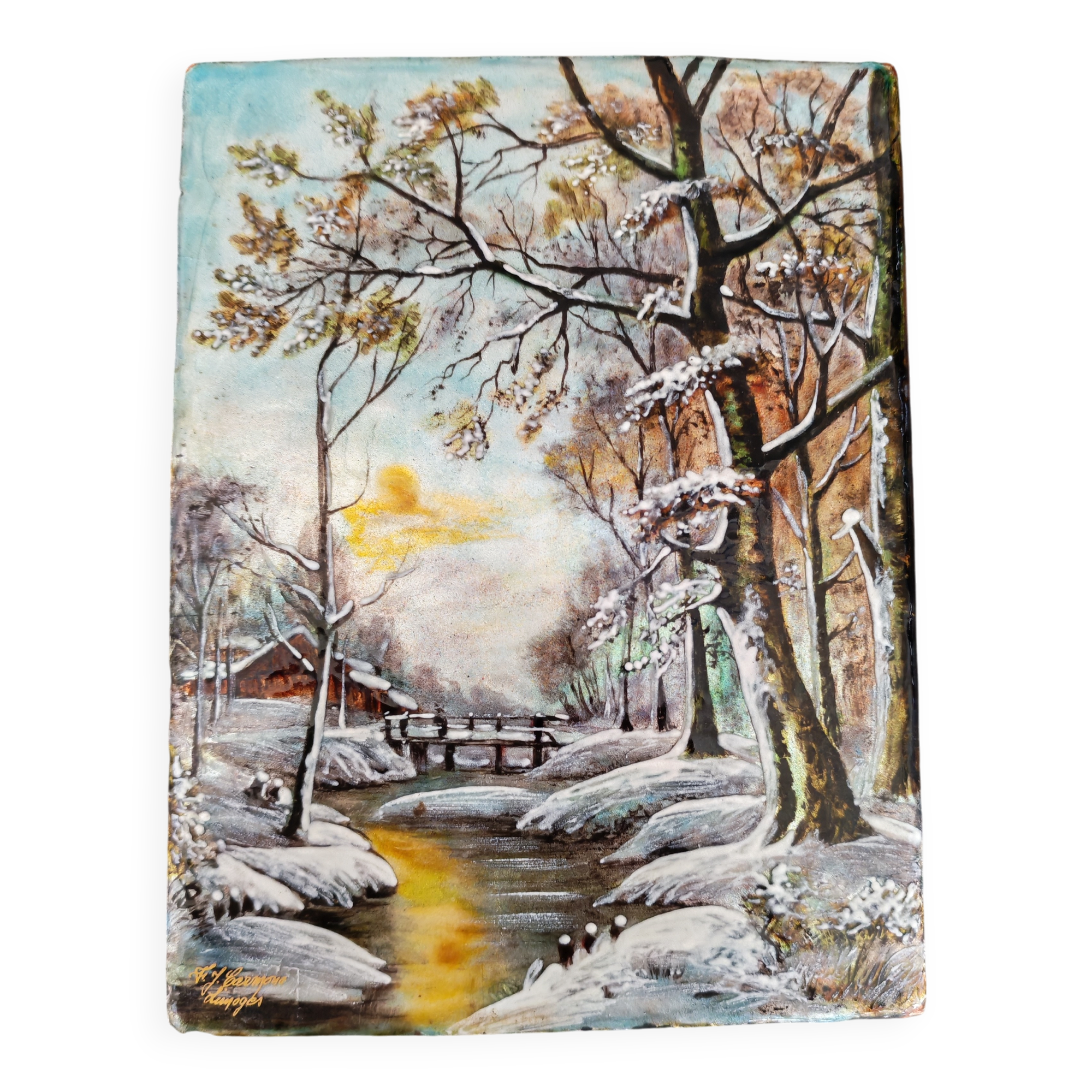 Enamelled plaque F.J Carmona