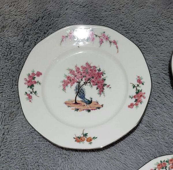 Service à gâteau dessert complet en porcelaine de Limoges en très bon état