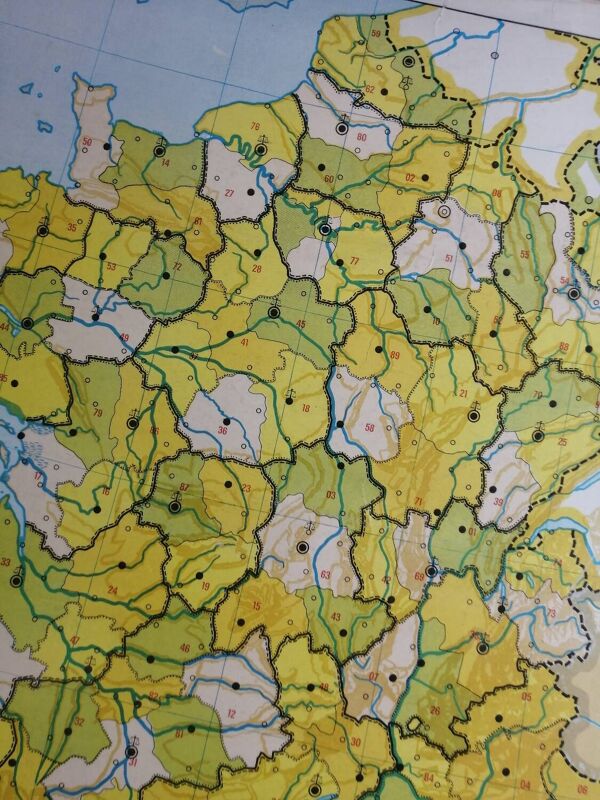 Ancienne carte scolaire france ed. hatier armand colin