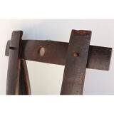 Brutalist vintage mirror in solid wood