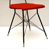 Italian Black & Red Dining Chairs, Set of 4