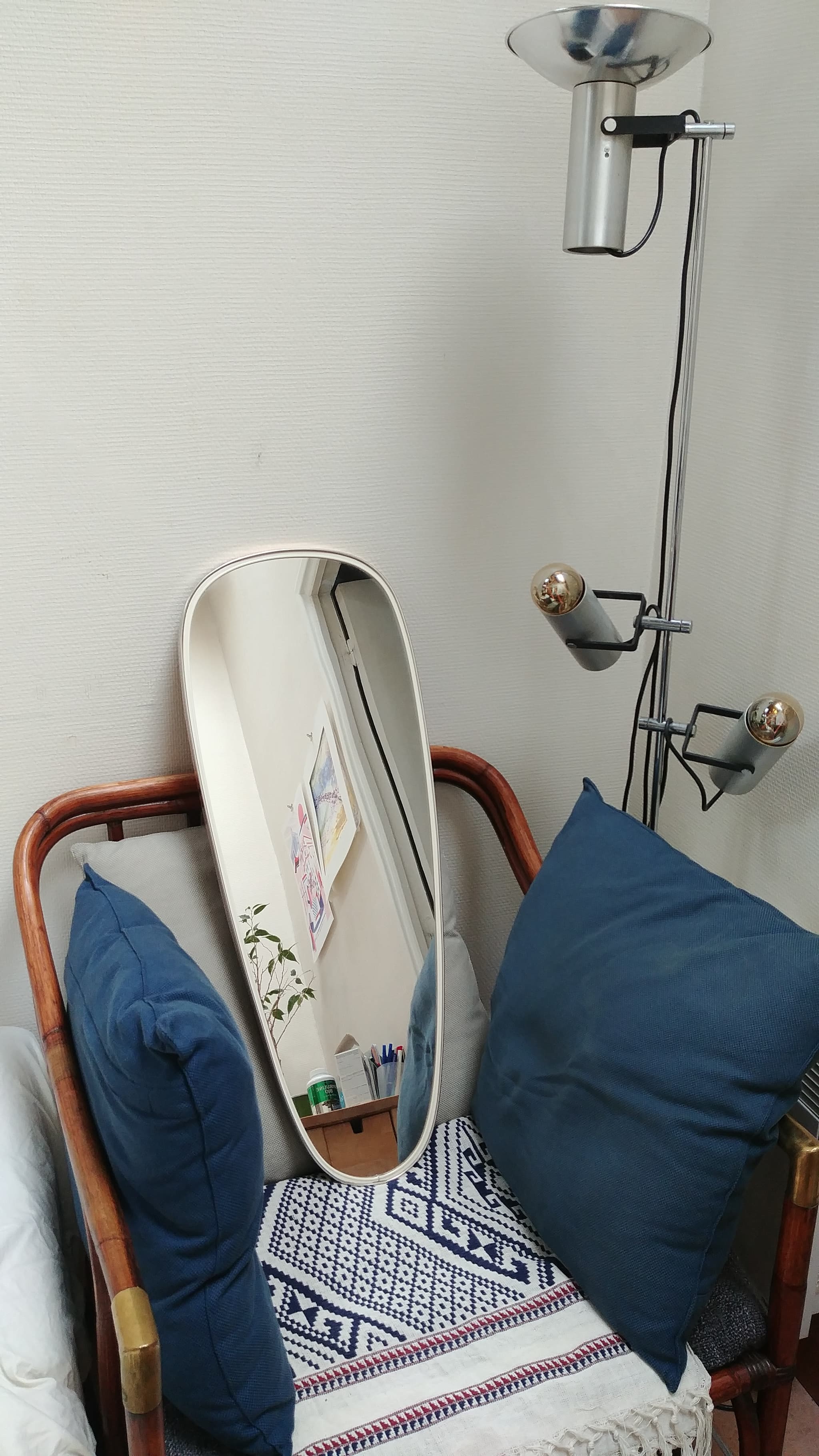 Mirror shape free 50s silver metal