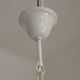 French Vintage 5 Light White Metal Chandelier With Pretty Pink Flowers