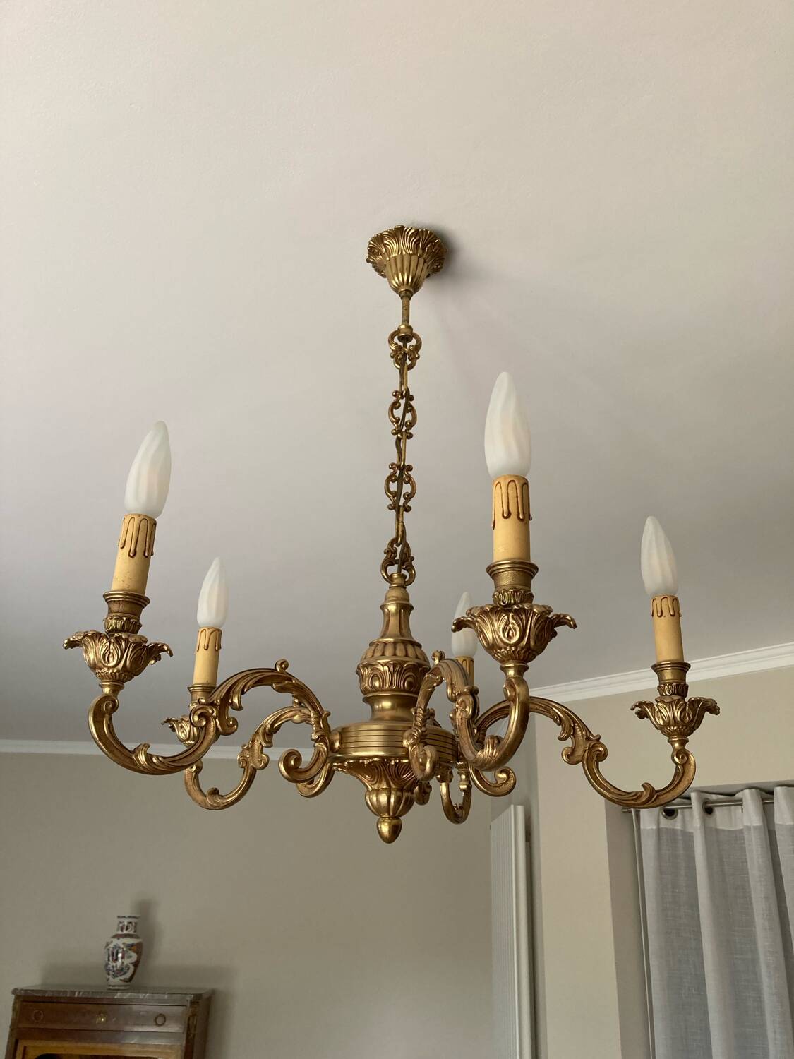 Bronze chandelier 5 branches