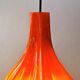 Flower shaped orange glass pendant lamp by peill & putzler, germany, 1970s