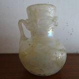 Vase with miniature handle Scavo Seguso Vetri d'Arte iridescent glass Murano 1950
