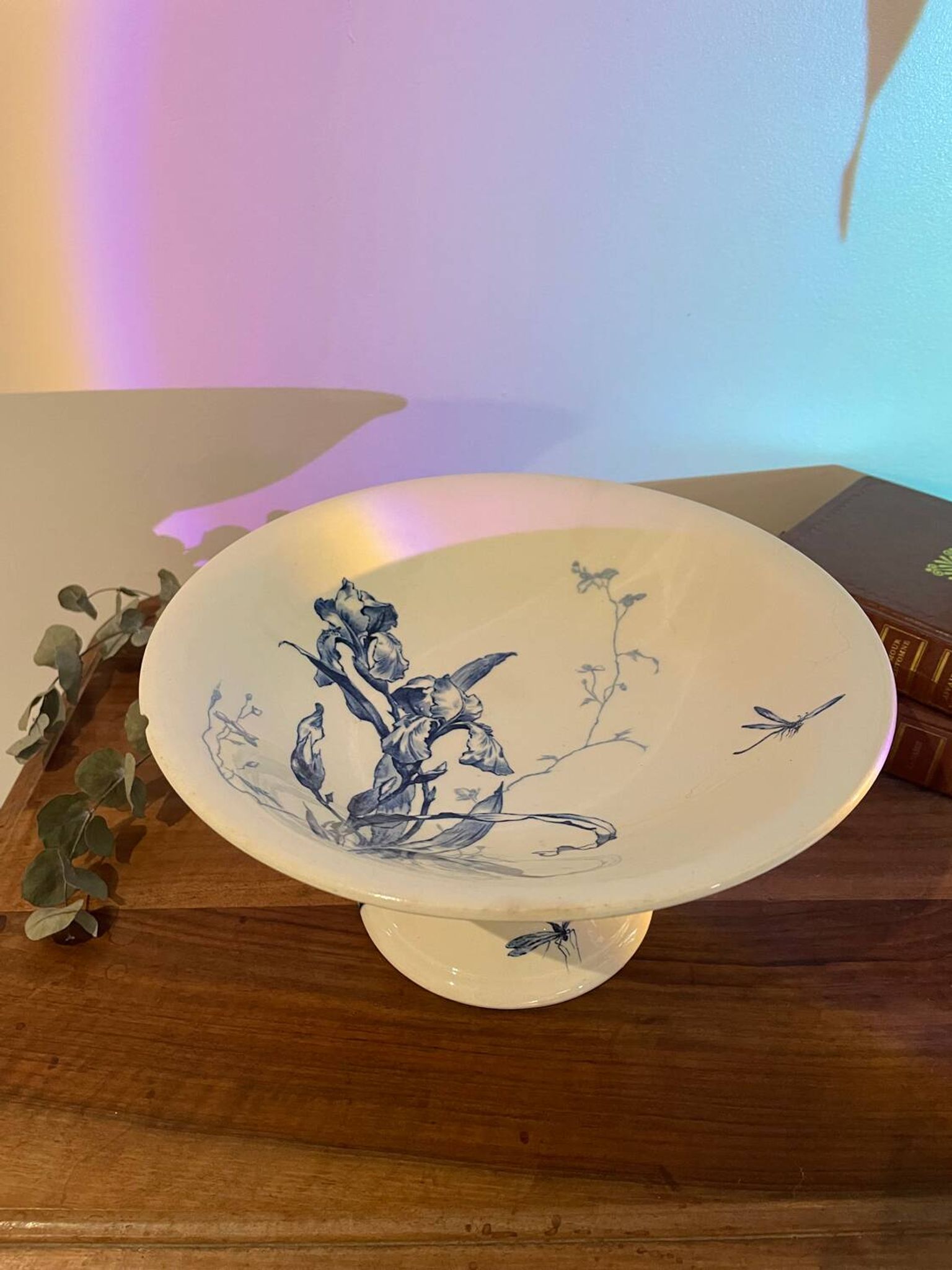 Gien porcelain compote bowl