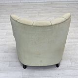 1970s, Danish relax armchair, light green furniture velour