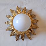 Gilded metal ceiling lamp
