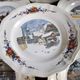 Sarreguemines set of 6 flat plates Obernai village Alsace by Loux