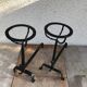 Former pair of landiers iron chimney