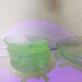 Art Deco dessert service in uraline, salad bowl and cup