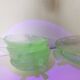 Art Deco dessert service in uraline, salad bowl and cup