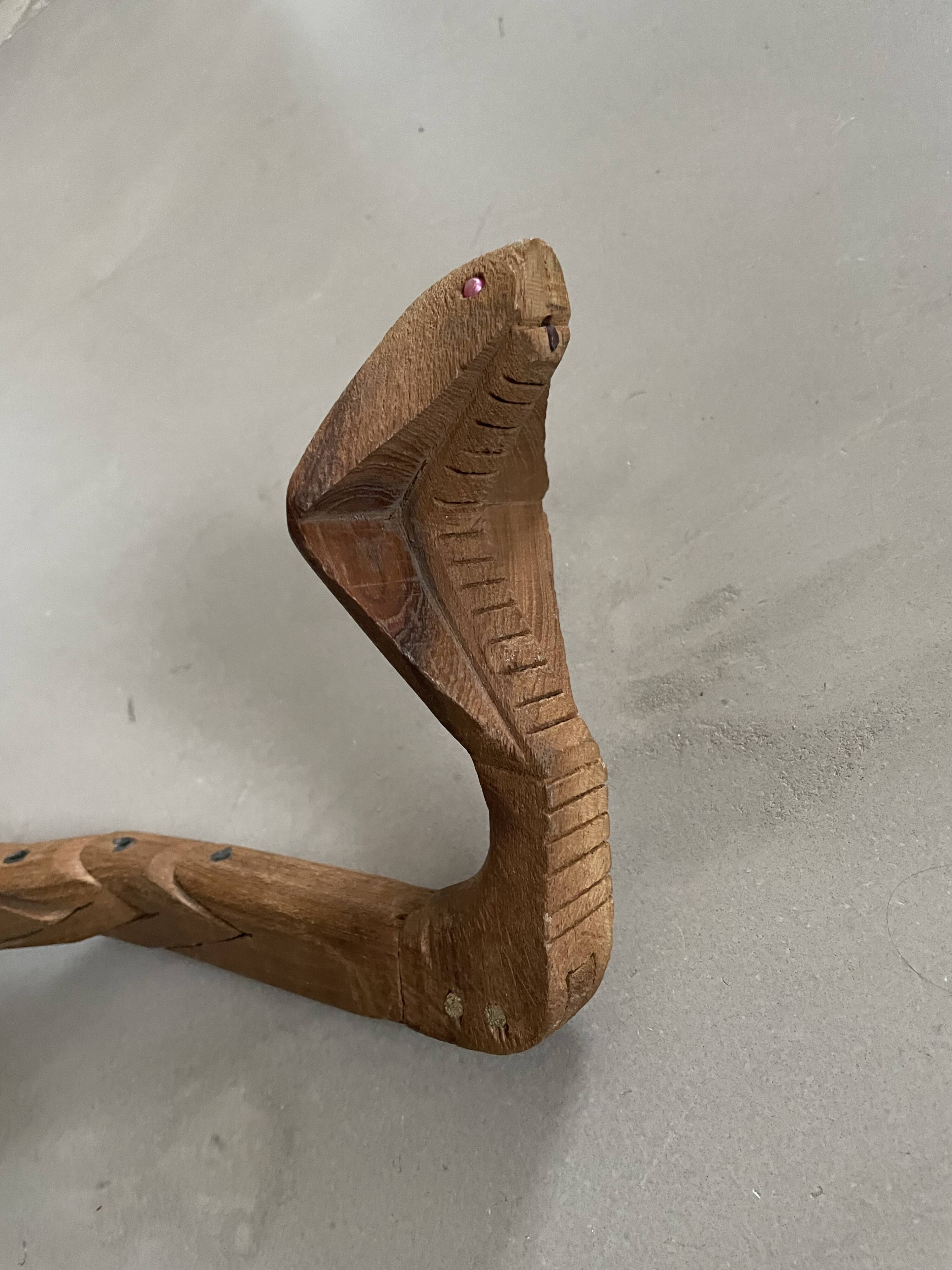 Articulated wooden snake