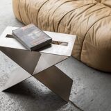 Contemporary stainless steel side table by Lena Coupez, Belgium, 2024