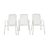 Trois fauteuils Emu modèle rio italien vintage en fer et rilsan