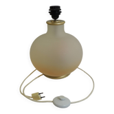 Vintage frosted glass lamp, round globe, elegant design, soft light.