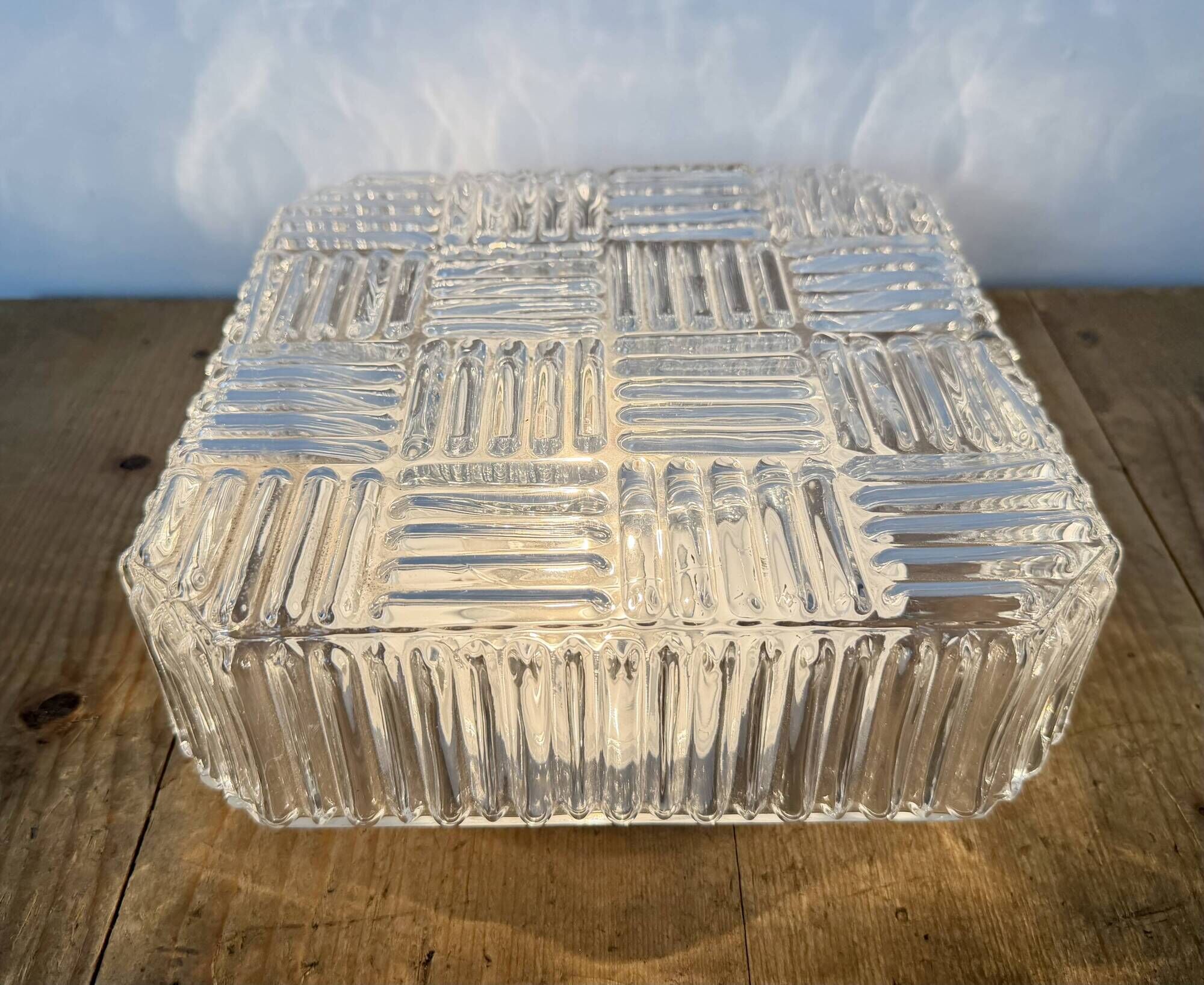 Vintage Glass Wall or Ceiling Light, 1970s
