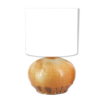 Lampe artisanale en céramique jaune orangé