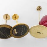 Set of three Hans-Agne Jakobsson AB Markaryd NR135 red tealight holders