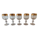 Crystal glasses with gilded edging